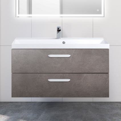 Тумба с раковиной BelBagno Aurora 100 pietra grigio, подвесная, с ящиками