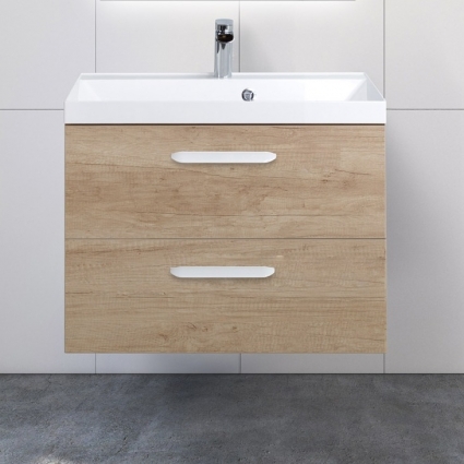 Тумба с раковиной BelBagno Aurora 70 rovere nebrasca nature, подвесная, с ящиками