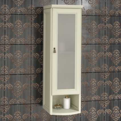 Шкаф Opadiris Клио 30 R, слоновая кость, матовое стекло, правый, ручки бронза