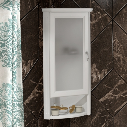 Шкаф Opadiris Клио 32 L, угловой, матовое стекло, левый, ручки бронза