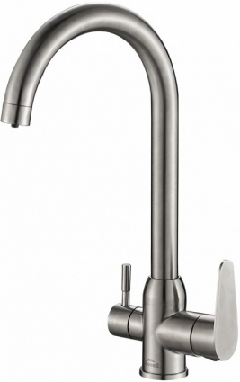 Смеситель Steel Hammer SH 723 INOX для кухонной мойки однорычажный, сталь