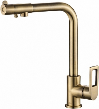 Смеситель Steel Hammer SH 572 BRONZE для кухонной мойки однорычажный, бронза