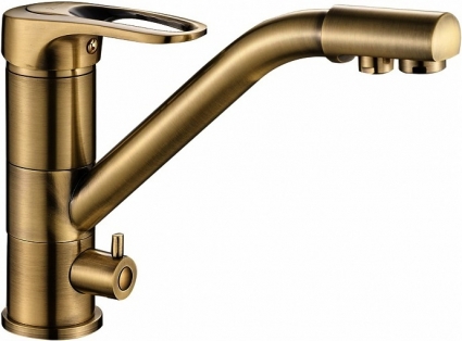 Смеситель Steel Hammer SH 321 BRONZE для кухонной мойки однорычажный, бронза
