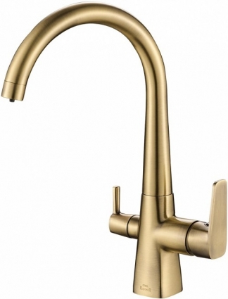 Смеситель Steel Hammer SH 819 BRONZE для кухонной мойки однорычажный, бронза