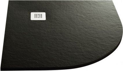 Поддон для душа Acquabella Base Slate 90x90 R negro четверть круга, низкий
