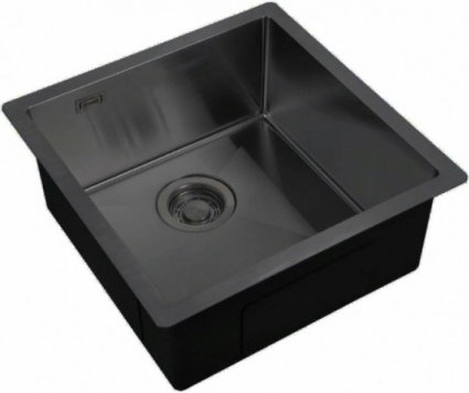 Мойка кухонная Zorg Light ZL R 440440 GRAFIT брашированная, прямоугольная, 44x44 см