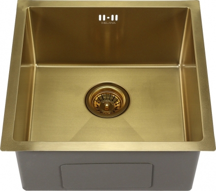 Мойка кухонная Melana D4645HG золото матовая, прямоугольная, 46x45 см