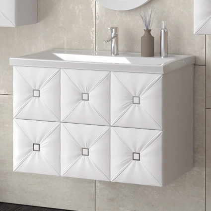Тумба с раковиной Marka One Avenir 75П 2 ящика white, подвесная,  в современном стиле