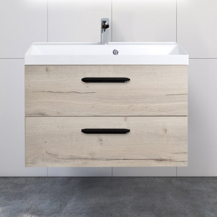 Тумба с раковиной BelBagno Aurora 80 rovere galifax bianco, подвесная, с ящиками