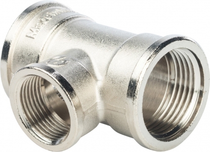 Тройник Stout SFT-0022 1"x3/4"x1" никелированный