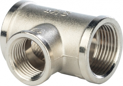 Тройник Stout SFT-0022 3/4"x1/2"x3/4" никелированный