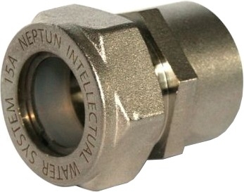 Муфта Neptun 021739 15x1/2" НП EF, с накидной гайкой, никелированная