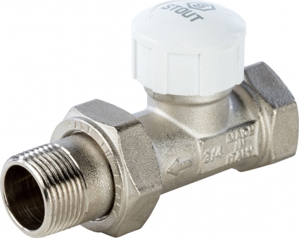 Вентиль Stout SVT 0003 3/4", термостатический, прямой