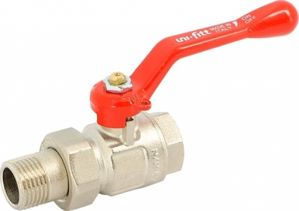 Шаровый кран Uni-Fitt Etalon 113L5000 1 1/4 нар-вн, с накидной гайкой, полнопроходной, ручка рычаг
