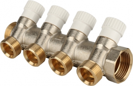 Коллектор Stout SMB 6851 1" х 3/4", 4 выхода, присоединение евроконус