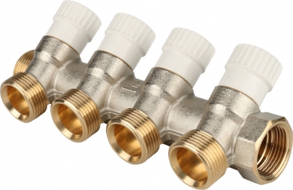 Коллектор Stout SMB 6851 3/4" х 3/4", 4 выхода, присоединение евроконус
