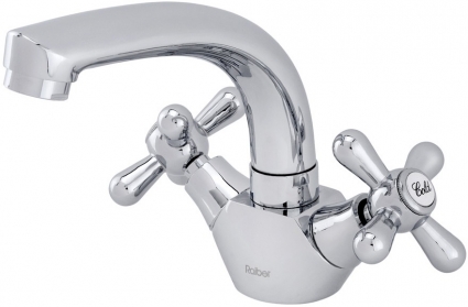 Смеситель Raiber Classic R2004 для раковины двухвентильный, хром
