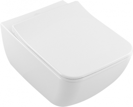 Унитаз подвесной Villeroy & Boch Legato 5663RLR1 alpin, безободковый, белый, прямоугольный, 37.5x56 см