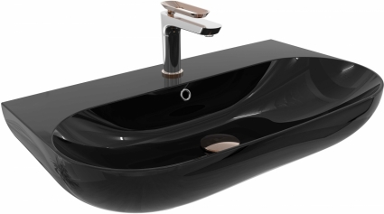 Раковина Bien Vokha MDLS07001FD1B9000 70 см, черная глянец, цвет черный, овальная