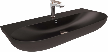 Раковина Bien Vokha MDLS09001FD1B7000 90 см, черная матовая, цвет черный, овальная