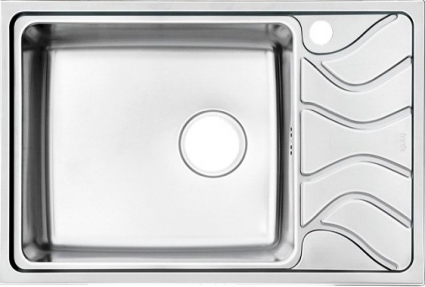 Мойка кухонная Iddis Reeva REE71SLi77 матовая, прямоугольная, с крылом, 71.5x48 см