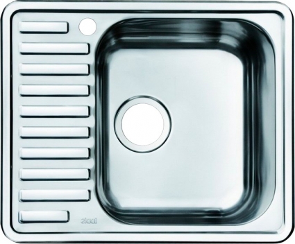 Мойка кухонная Iddis Strit STR58PRi77 глянцевая, прямоугольная, с крылом, 58.5x48.5 см