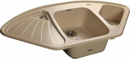 Мойка кухонная GranFest Corner GF-C1040E бежевый матовая, асимметричная, 103.9x56 см