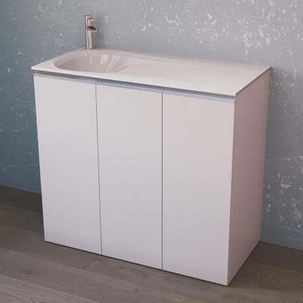 Тумба с раковиной Raval Great 100 L, левая, с дверками