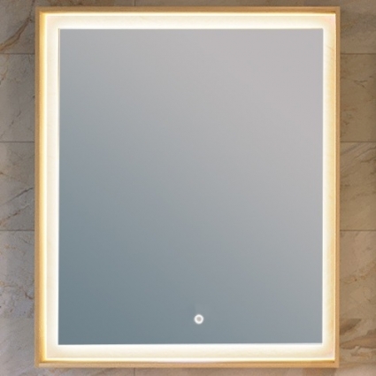 Зеркало Raval Frame 75 дуб сонома, с подсветкой, прямоугольное, с полками