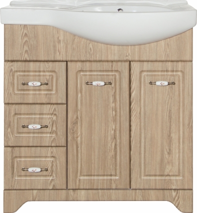 Тумба для комплекта Style Line Олеандр-2 80 L, напольная, люкс, карпатская ель, левая, ручки бронза