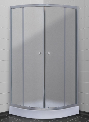 Душевой уголок Timo TL-9001 Fabric Glass с поддоном, четверть круга, двери раздвижные