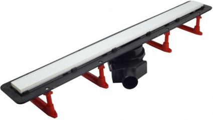 Душевой лоток Pestan Confluo Frameless Line 950 white glass белый, хром, в пол около стены