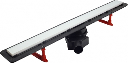 Душевой лоток Pestan Confluo Frameless Line 650 white glass белый, хром, в пол около стены
