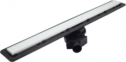 Душевой лоток Pestan Confluo Frameless Line 300 white glass белый, хром, в пол около стены