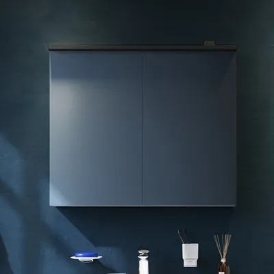 Зеркало-шкаф Am.Pm Spirit 2.0 80 подсветкой, графит, прямоугольное, с дверками