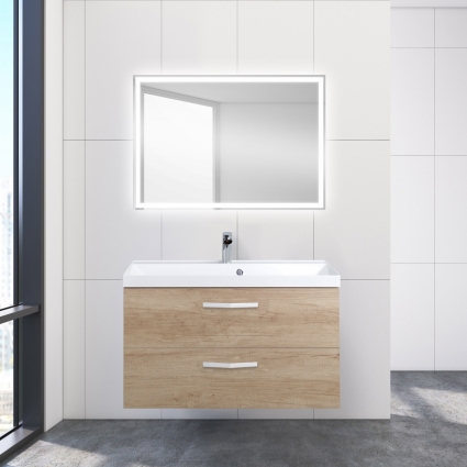 Мебель для ванной BelBagno Aurora 90 rovere nebrasca nature подвесная, с ящиками