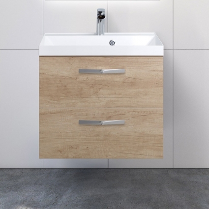 Тумба с раковиной BelBagno Aurora 60 rovere nebrasca nature, подвесная, с ящиками