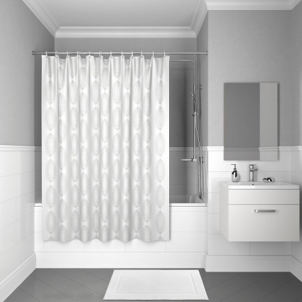 Штора для ванной Iddis Decor D15P218i11 цвет белый,  в современном стиле