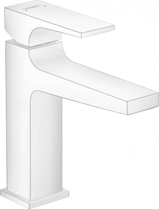 Смеситель Hansgrohe Metropol 32507700 для раковины, с донным клапаном Push-Open, однорычажный, белый