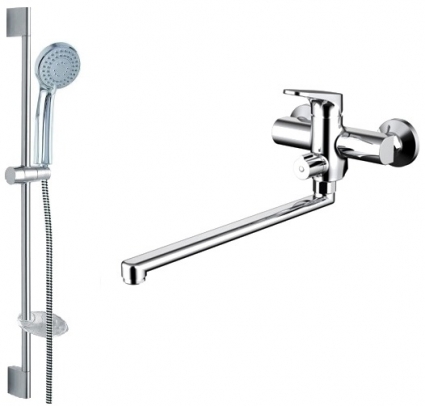 Душевой комплект Bravat Eler F00449CP 2 в 1 хром, шланг металлический 150 см