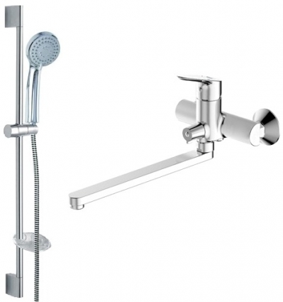 Душевой комплект Bravat Drop F00409C 2 в 1 хром, шланг металлический 150 см