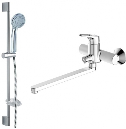 Душевой комплект Bravat Drop-D F00413C 2 в 1 хром, шланг металлический 150 см