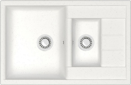 Мойка кухонная ZETT lab. T210Q001 белый лед матовая, прямоугольная, 75.5x50 см