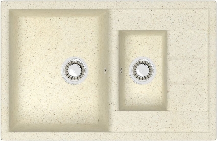 Мойка кухонная ZETT lab. T210Q002 бежевая матовая, прямоугольная, 75.5x50 см