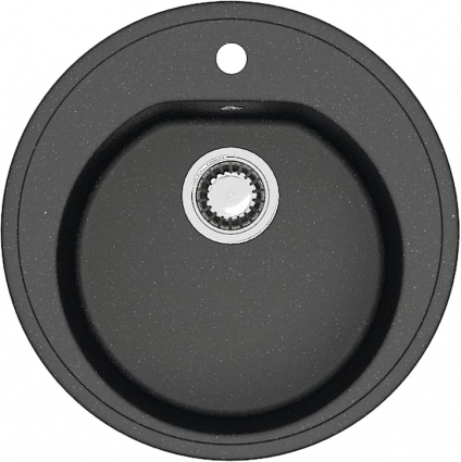 Мойка кухонная ZETT lab. T003Q004 черная матовая, круглая, 51x51 см