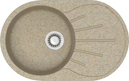 Мойка кухонная ZETT lab. T110Q005 песочная матовая, овальная, 73x45 см