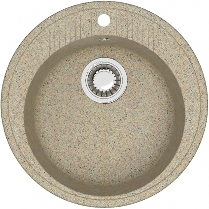 Мойка кухонная ZETT lab. T006Q005 песочная матовая, круглая, 51.5x51.5 см