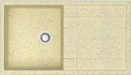 Мойка кухонная ZETT lab. T017Q002 бежевая матовая, прямоугольная, 85x50 см