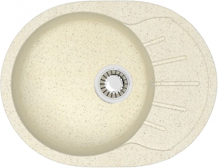 Мойка кухонная ZETT lab. T010Q002 бежевая матовая, овальная, 57.5x44 см