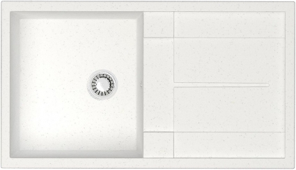 Мойка кухонная ZETT lab. T017Q001 белый лед матовая, прямоугольная, 85x50 см